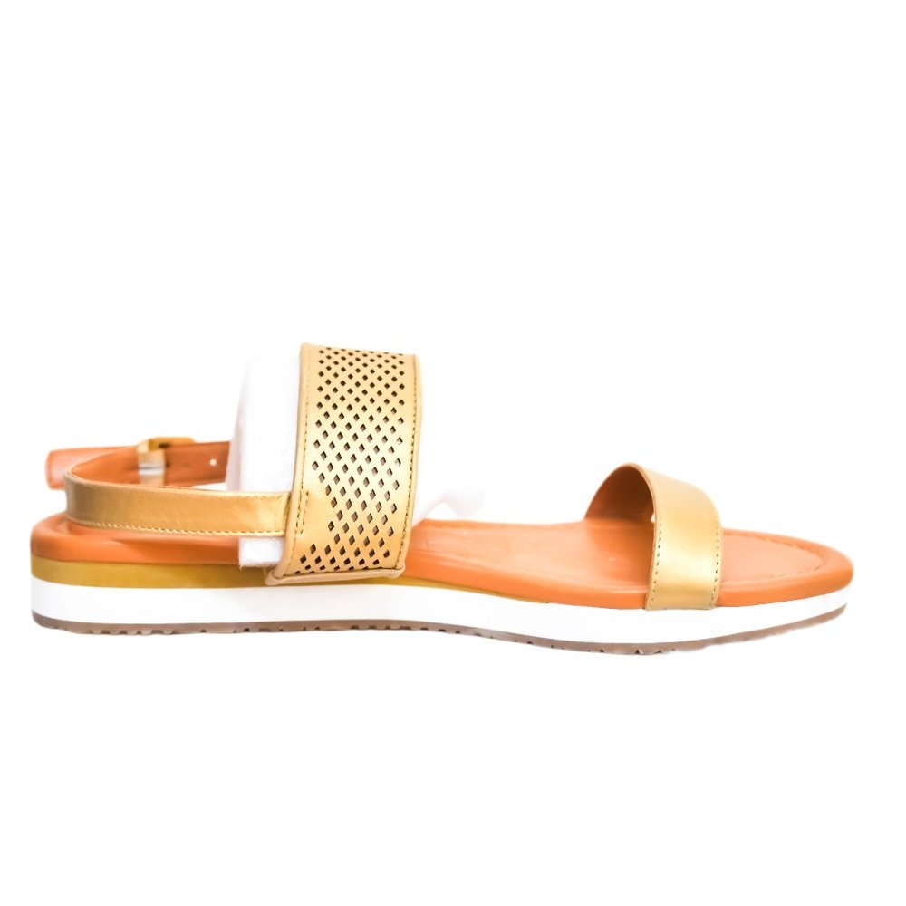 Tommy Hilfiger Keira Slide Sandals Metallic Hardware Gold Women's size 9.5
